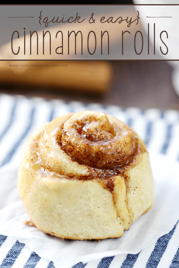 Quick and Easy Cinnamon Roll close up.