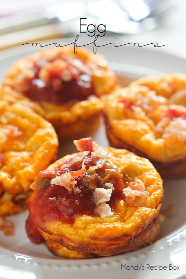 Egg Muffins on a white plate.