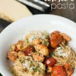 Perfect for a quick lunch or dinner, this single serving 10 Minute Lobster Pasta with tomatoes, basil and garlic is absolutely delicious.