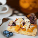 camping blueberry peach cream cheese French toast.