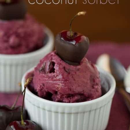 Cherry Chocolate Coconut Sorbet | Self Proclaimed Foodie