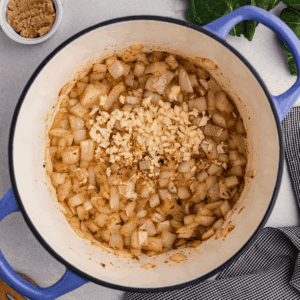 sauteed onion and garlic in bacon grease.