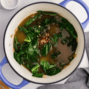 simmered collard greens.