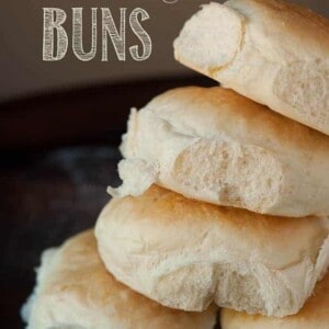 a stack of homemade hamburger buns