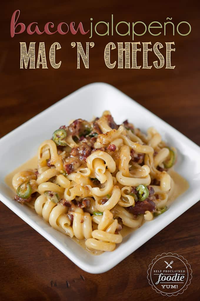 Bacon Jalepeño Mac and Cheese has just the right amount of heat and salty crunch to make it the best homemade macaroni and cheese!