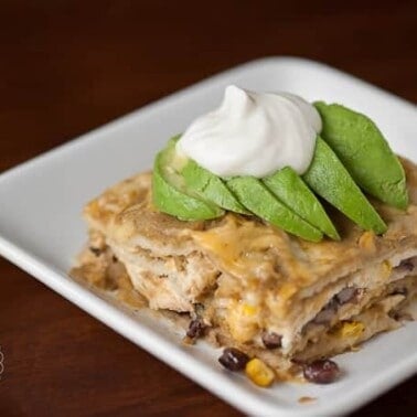 Green Chile Enchilada Casserole is an easy one dish dinner that you can make ahead that the entire family will love.