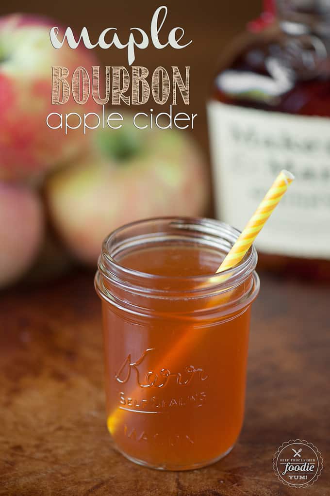 apple whisky cocktail in mason jar