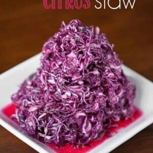 purple coleslaw with lemon dressing