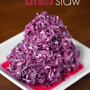 purple coleslaw with lemon dressing