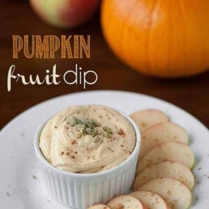 Pumpkin fruit dip with apples on the side