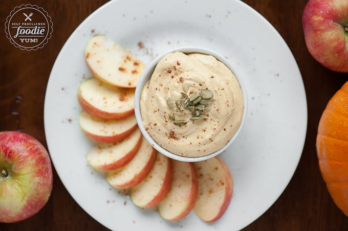 A close up of pumpkin fruit dip
