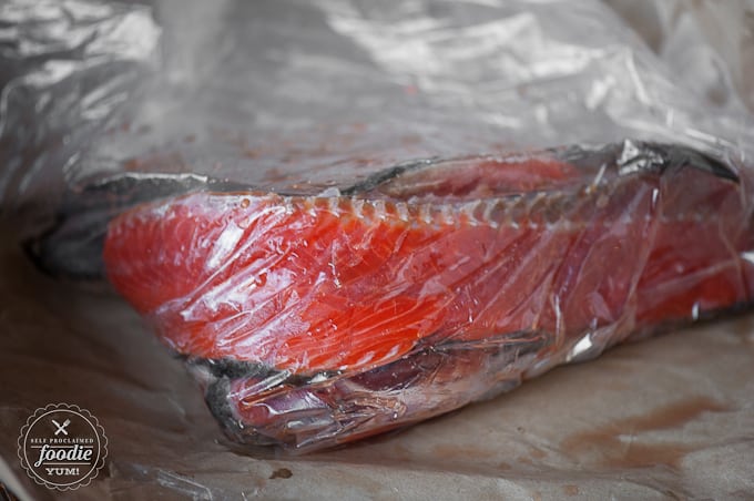 a bag of fresh salmon bones for soup recipe