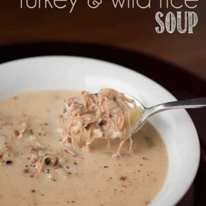 Leftover Turkey & Wild Rice Soup transforms your turkey carcass into the most delicious, rich, tasty feel good soup.