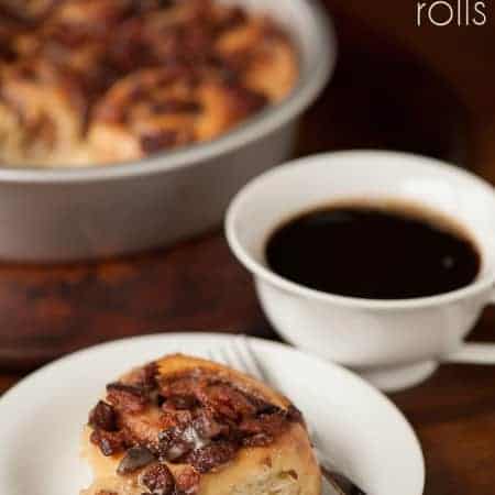 Imagine waking up to some warm Maple Bacon Cinnamon Rolls with sweet pure maple syrup glaze paired with crisp applewood smoked bacon. Yum!