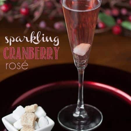 Sparkling Cranberry Rosé is a festive, delicious, and incredibly easy to make cocktail that would be perfect at any Fall or Winter party.