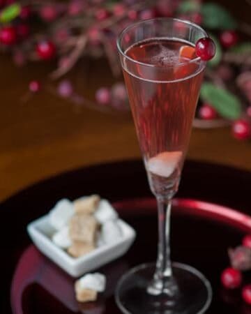 Sparkling Cranberry Rosé is a festive, delicious, and incredibly easy to make cocktail that would be perfect at any Fall or Winter party.