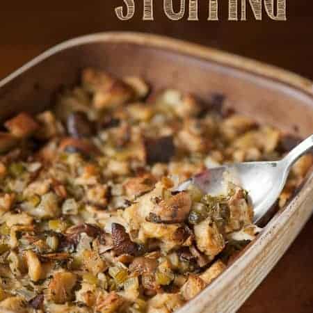 Thanksgiving wouldn't be complete without my favorite side dish: moist and flavorful Wild Mushroom Stuffing made with rosemary bread.
