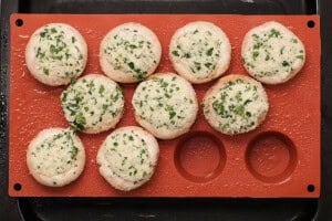 boursin stuffed mushrooms ready to bake.