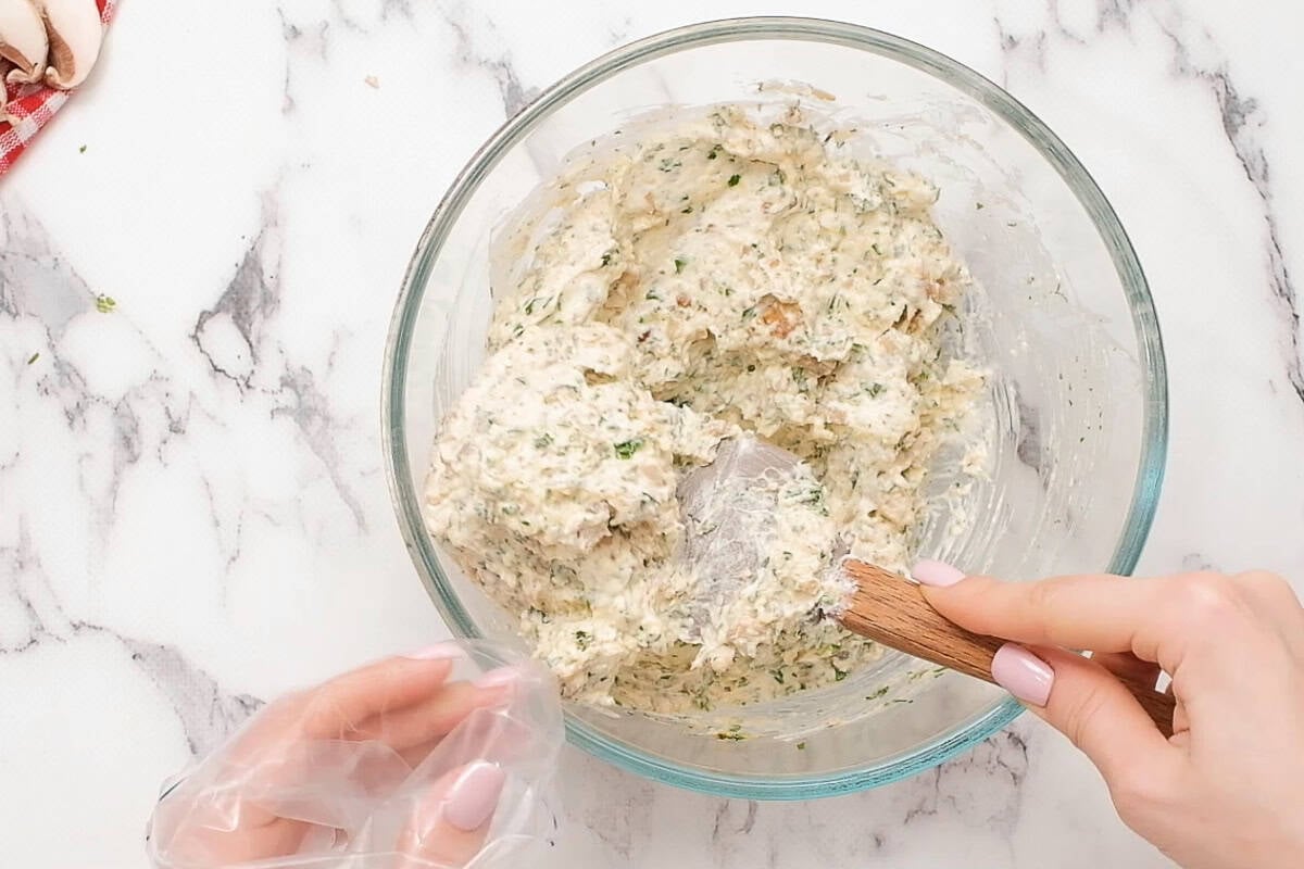 four cheese filling for boursin stuffed mushrooms.