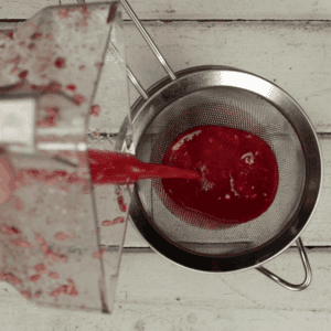 making pomegranate simple syrup.