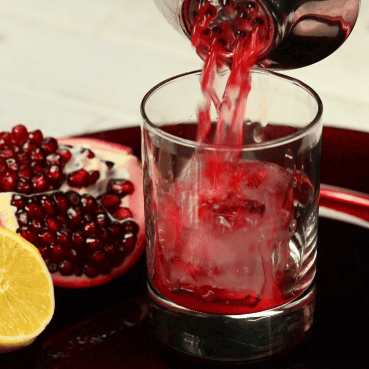 pomegranate whiskey sour.