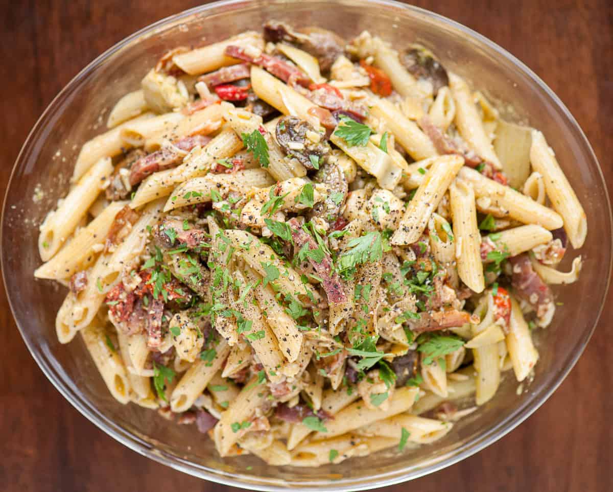 homemade antipasto pasta salad recipe.