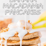 banana pancakes with macadamia nuts and coconut syrup.