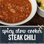 spicy slow cooker steak chili recipe.