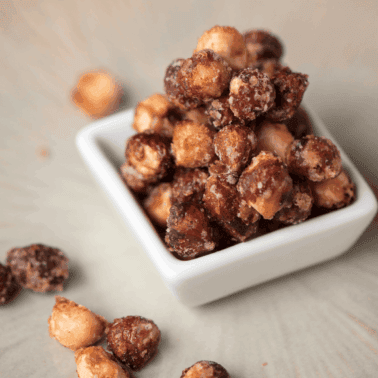 homemade candied hazelnuts.