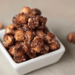 homemade candied hazelnuts.