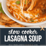 slow cooker lasagna soup recipe.