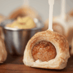 kielbasa wrapped in puff pastry.