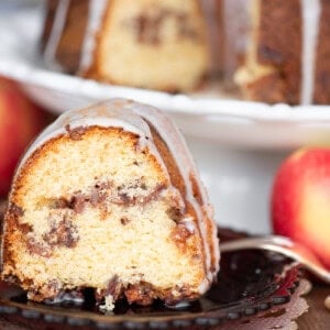 glazed apple pecan bundt cake.