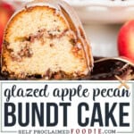 glazed apple pecan bundt cake.