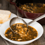 Italian pork white bean kale soup.