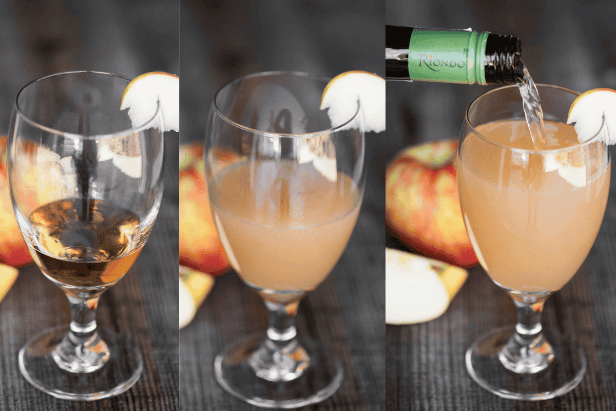 spiced apple prosecco cocktail.