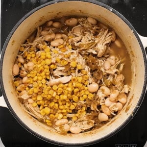 making green chile chicken stew.