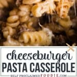 cheeseburger pasta casserole recipe.
