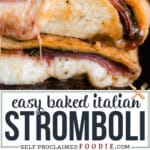 baked Italian stromboli sandwich recipe.