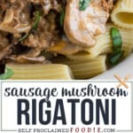 creamy sausage rigatoni recipe.
