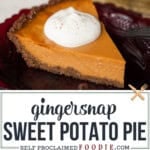 sweet potato pie with gingersnap crust.