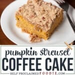 pumpkin coffee cake with streusel topping.