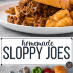 Recipe for homemade sloppy joes with ground beef.