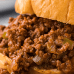 Recipe for homemade sloppy joes with ground beef.