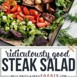 Complete steak salad recipe.
