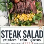 Complete steak salad recipe.