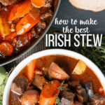 Recipe for homemade Irish stew with guinness stout beer.