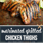 recipe for honey lime jalapeno marinated grilled chicken thighs.