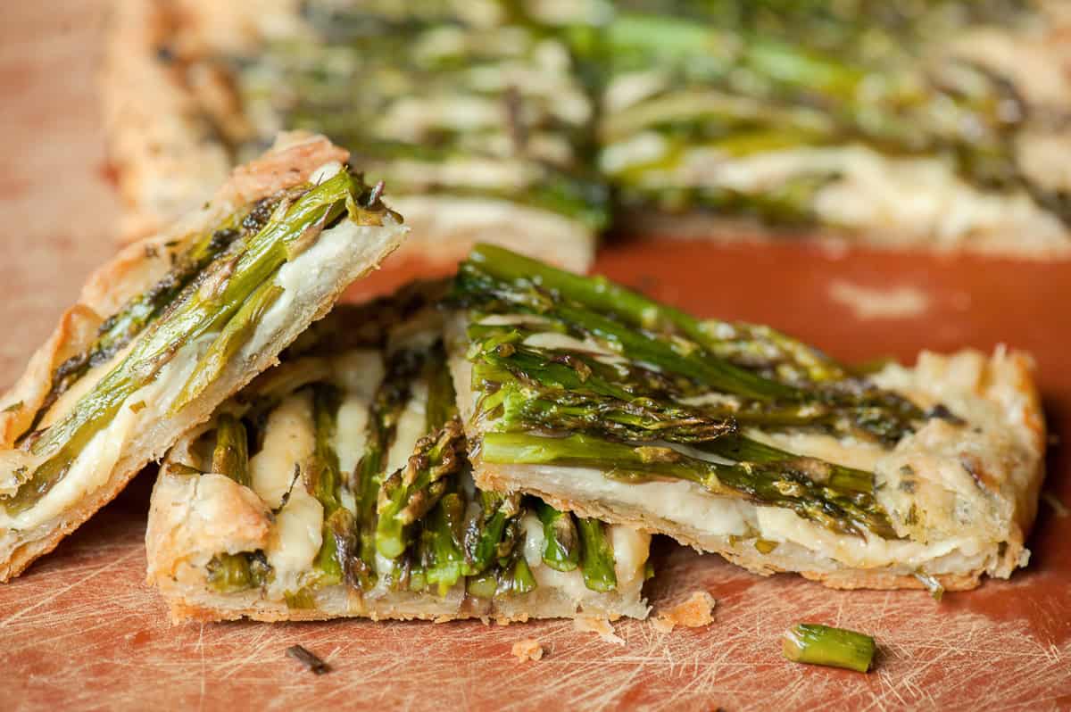 puff pastry asparagus galette.