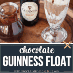 chocolate guinness float with vanilla ice cream.